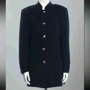 Classic Vintage St. John Bhandhgala Style  Blazer Jacket in Black Size 10